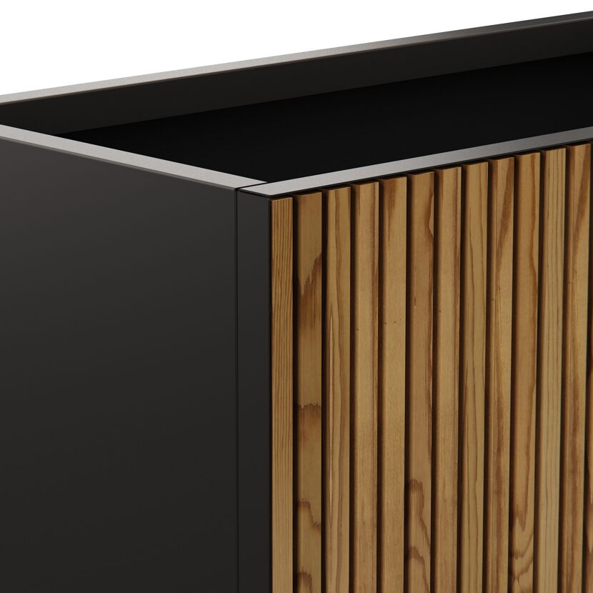 Pflanzkübel 'Deco Planter M' holzfarben/schwarz 100 x 50 x 50 cm