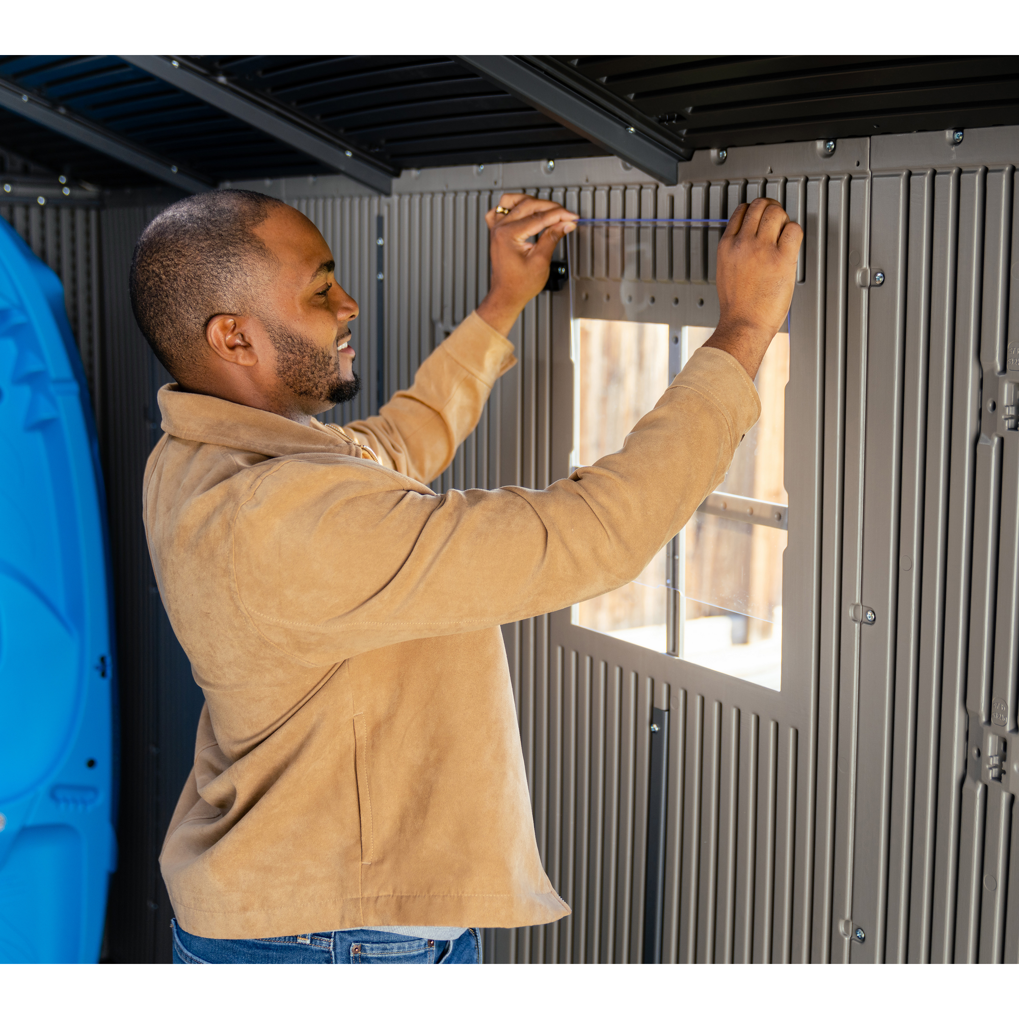 Kunststoff-Gerätehaus 'Utah' grau 206 x 427 x 265 cm