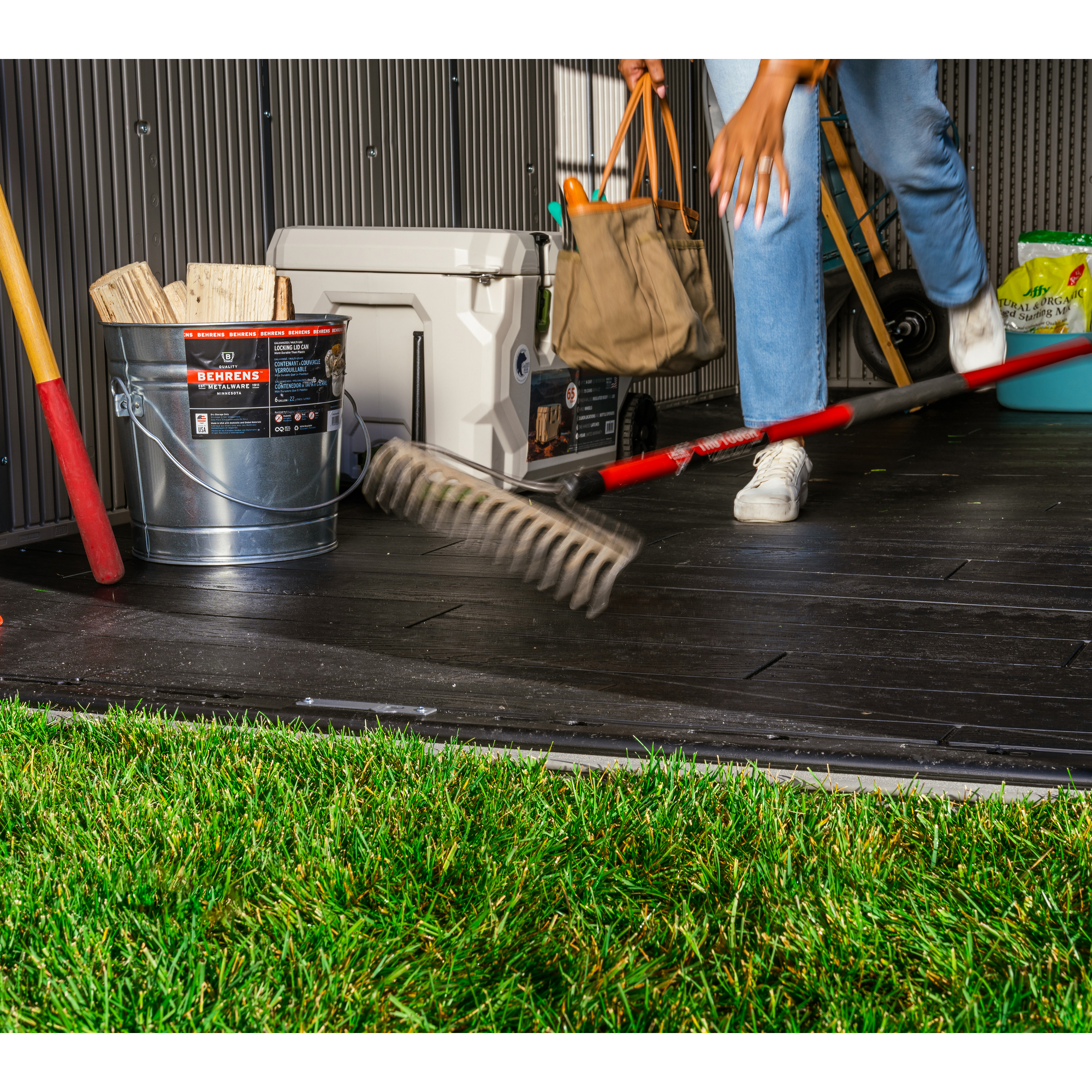 Kunststoff-Gerätehaus 'Utah' grau 206 x 427 x 265 cm