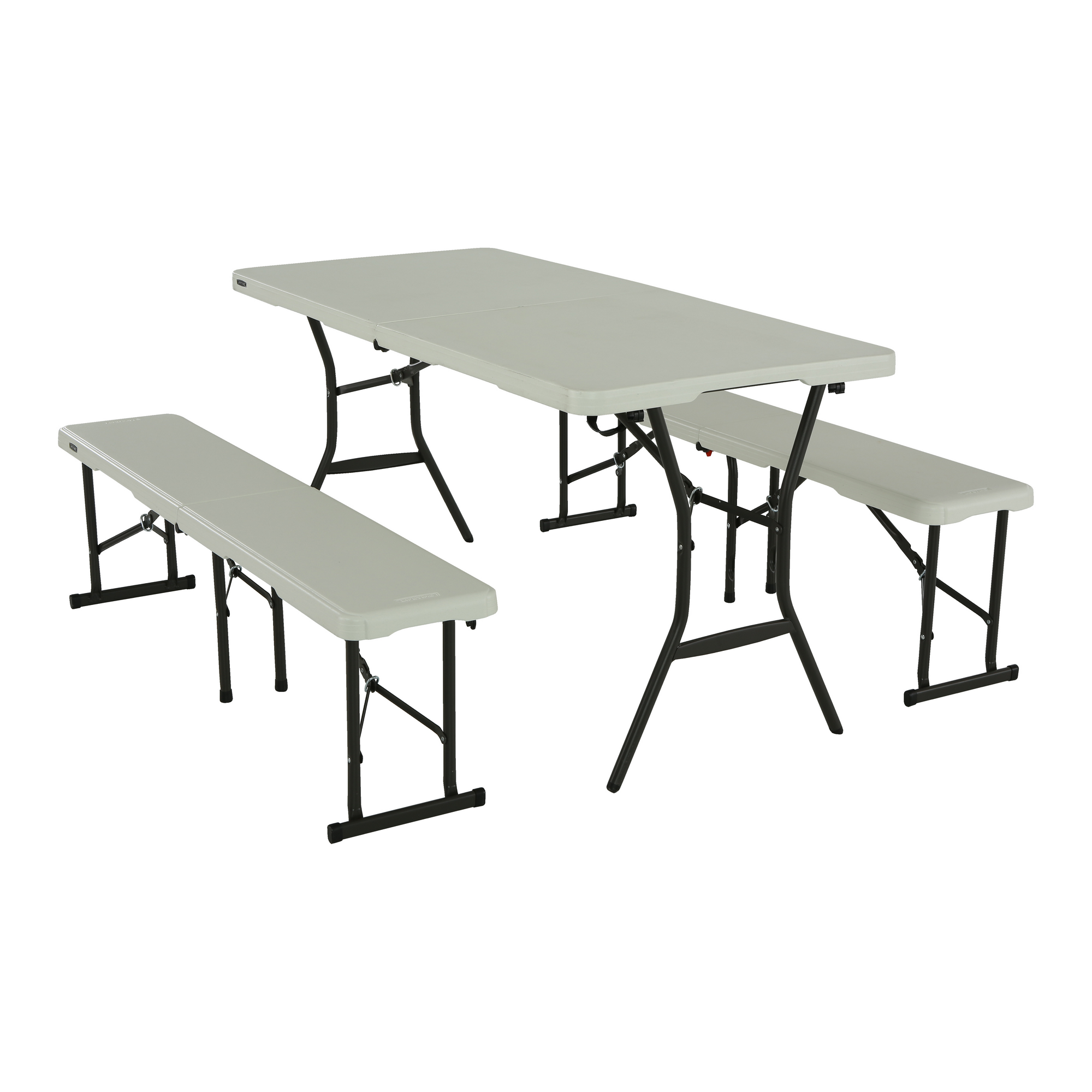 Bierzeltgarnitur Stahl/Kunststoff weiß 183 x 76 cm, 3-teilig