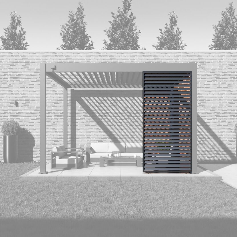 Lamellen Sichtschutz für Pergola 'Grand Tuscan 12' anthrazit 114 x 234 cm
