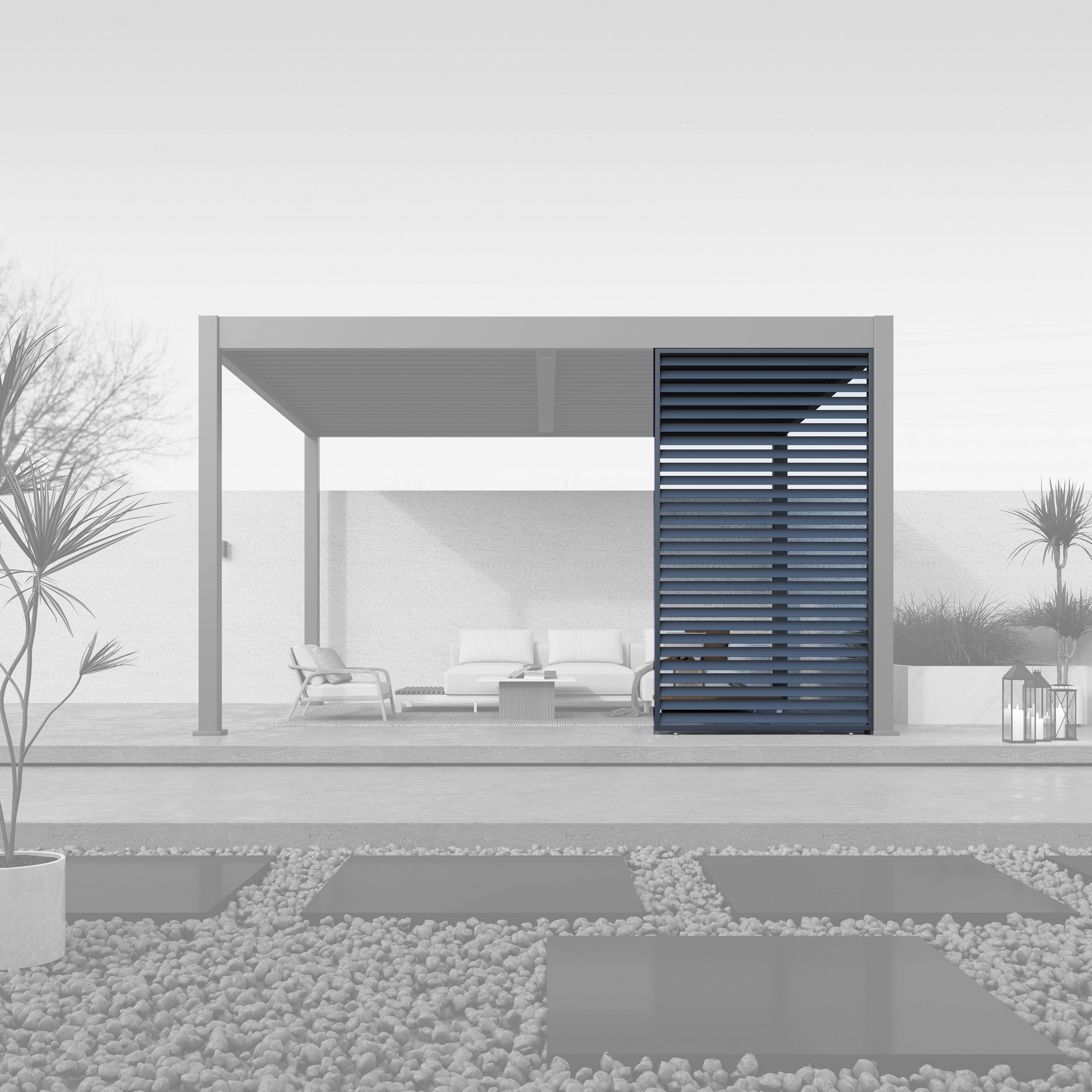 Lamellen Sichtschutz für Pergola 'Grand Tuscan 14' anthrazit 135 x 234 cm