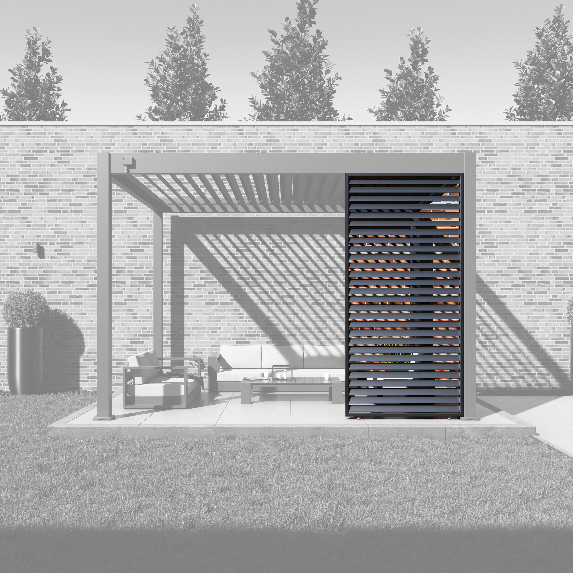 Lamellen Sichtschutz für Pergola 'Grand Tuscan 10' anthrazit 94 x 234 cm