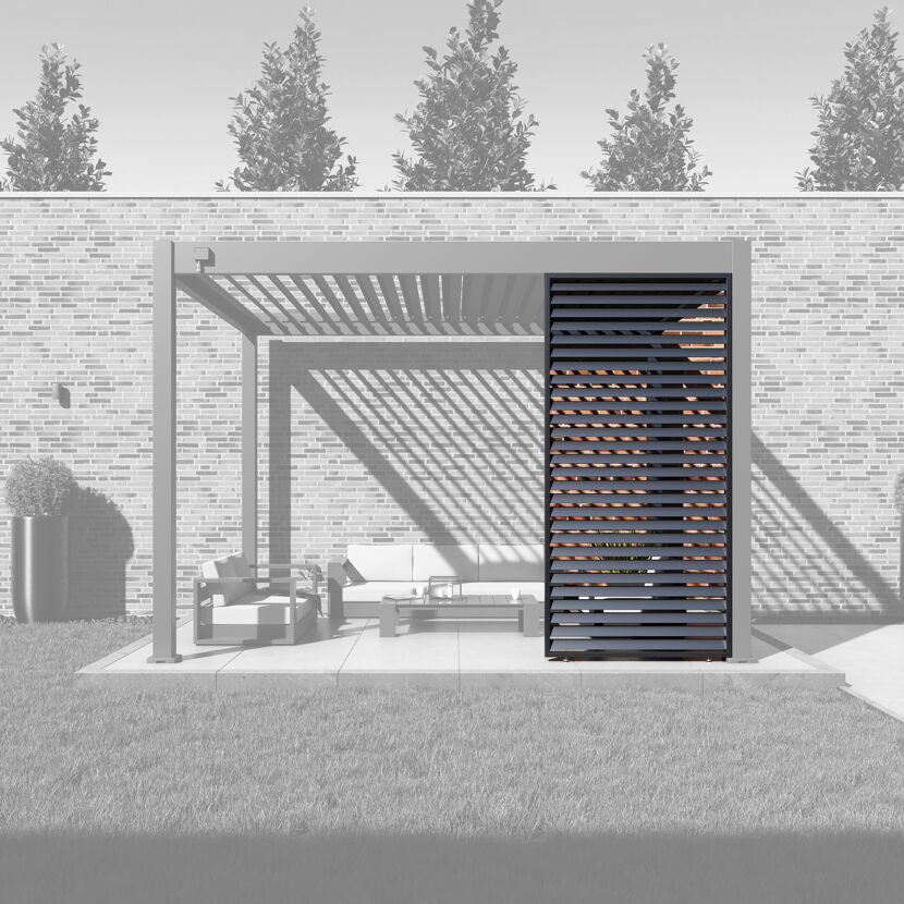 Lamellen Sichtschutz für Pergola 'Grand Tuscan 10' anthrazit 94 x 234 cm