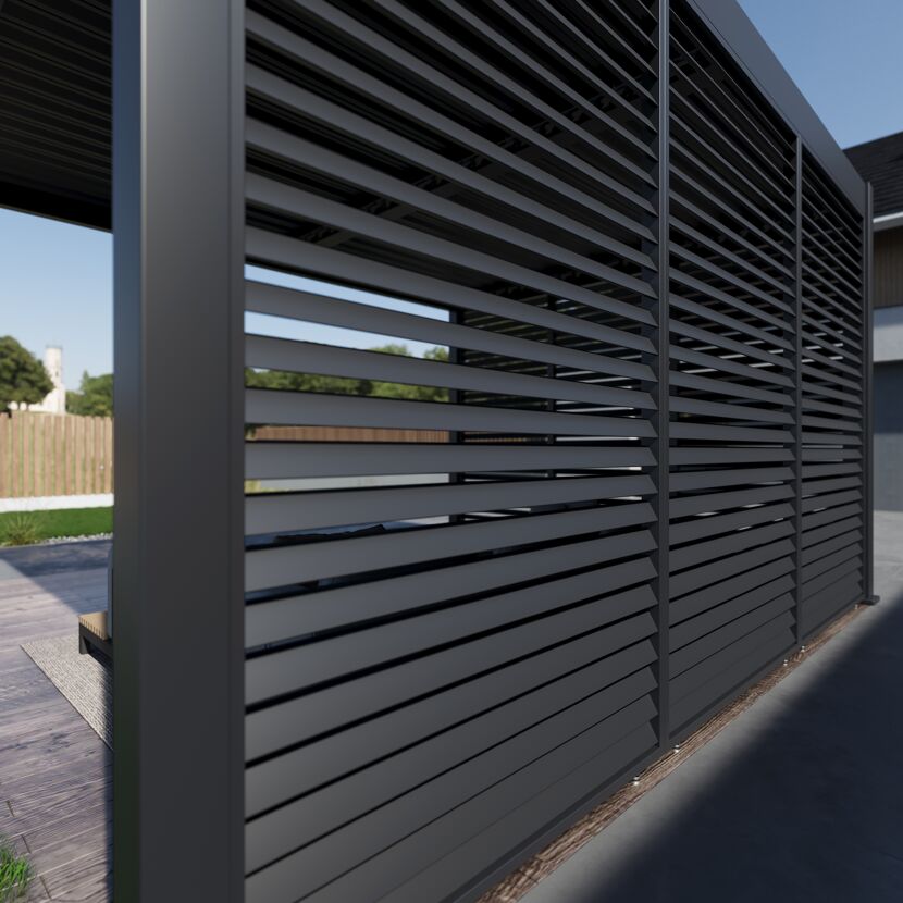 Lamellen Sichtschutz für Pergola 'Grand Tuscan 10' anthrazit 94 x 234 cm