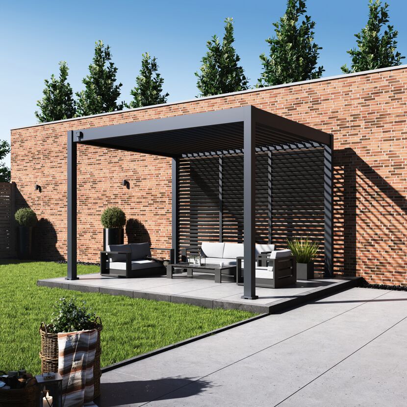 Lamellen Sichtschutz für Pergola 'Grand Tuscan 10' anthrazit 94 x 234 cm