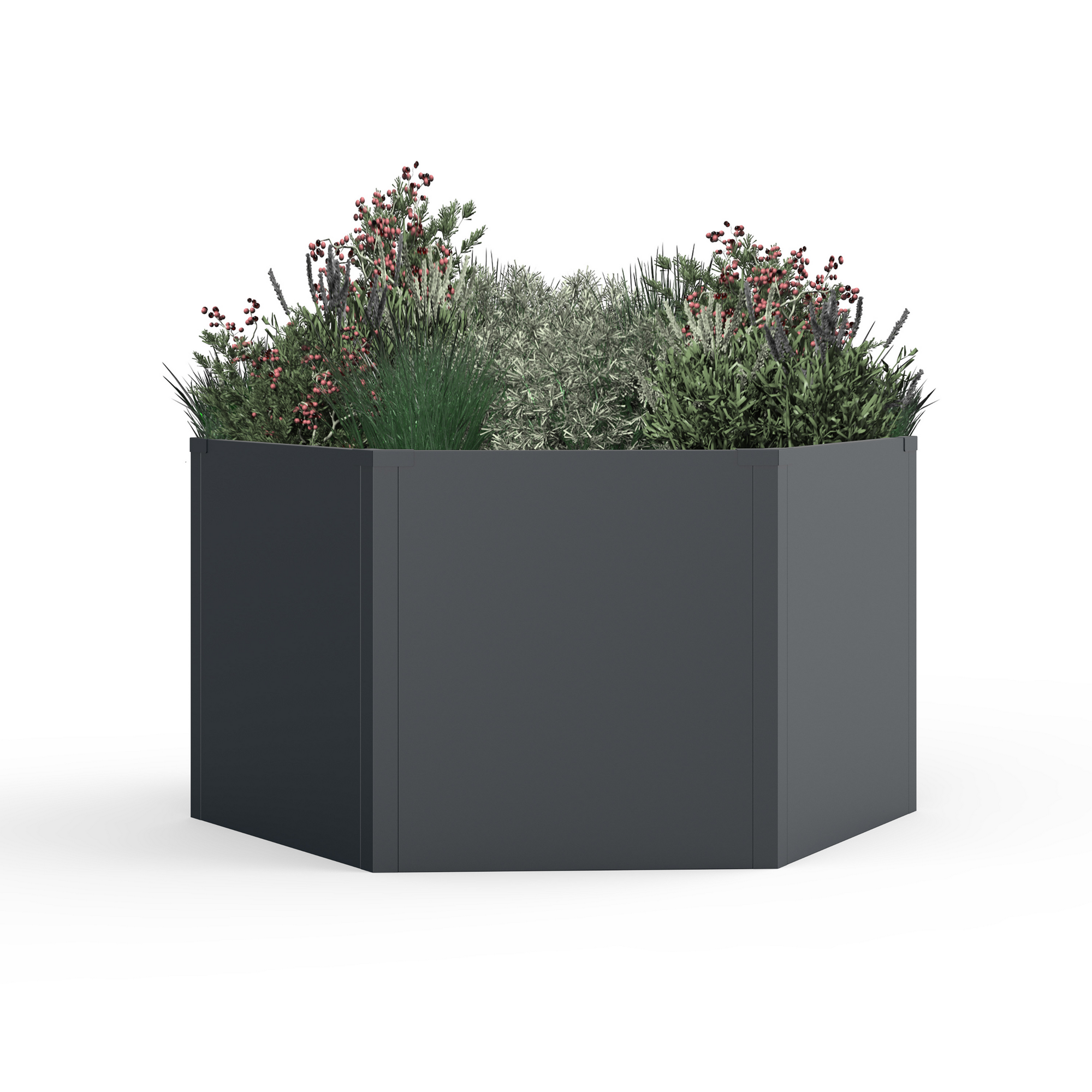 Hochbeet 'Varia 52' Stahl sechseckig anthrazit Ø 100 x 52 cm