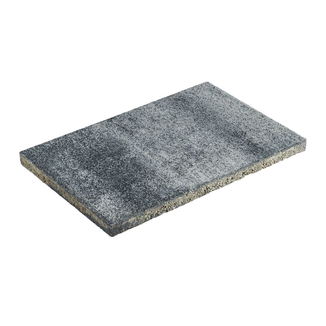 Terrassenplatte 'T-Court Drain' Beton weiß/schwarz 60 x 40 x 4 cm