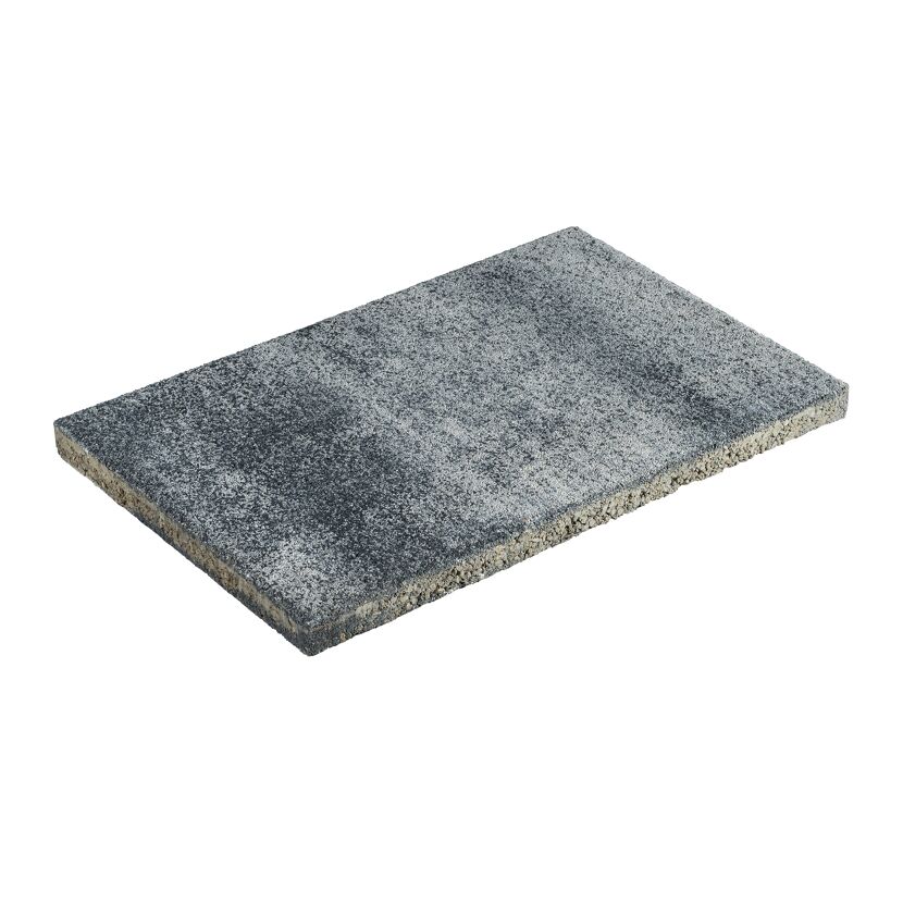 Terrassenplatte 'T-Court Drain' Beton weiß/schwarz 60 x 40 x 4 cm