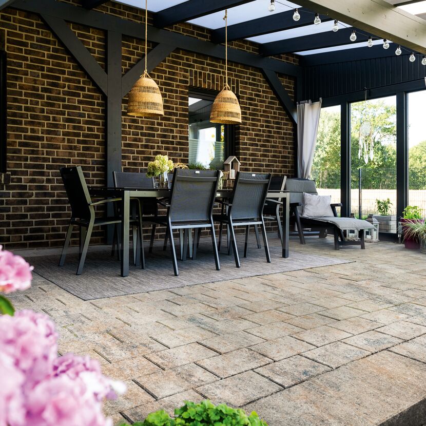 Terrassenplatte 'T-Court Smart' Beton muschelkalkfarben 30 x 20 x 3 cm