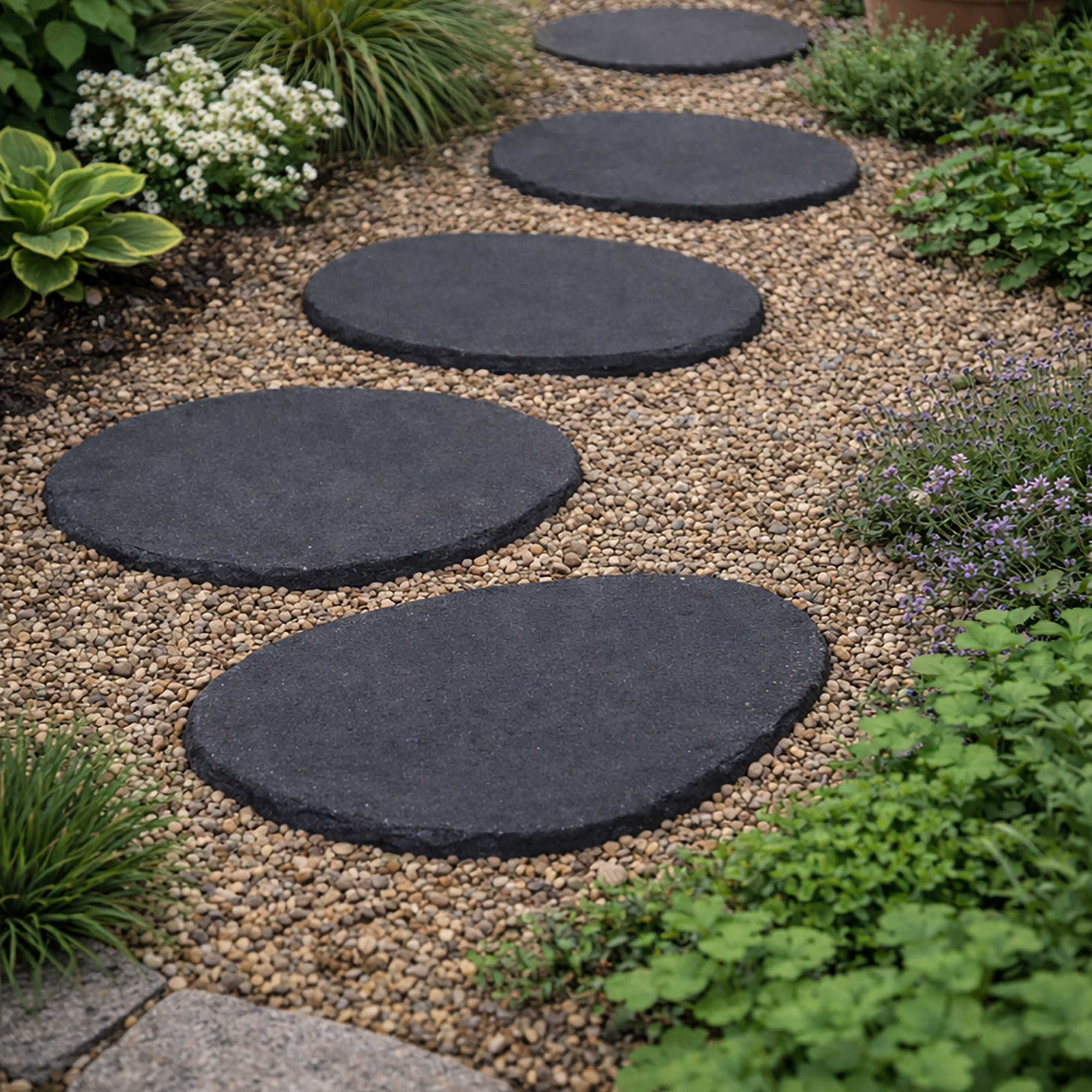 Trittplatte 'T-Court Trittst Mini' Beton anthrazit 40 x 30 x 3 cm