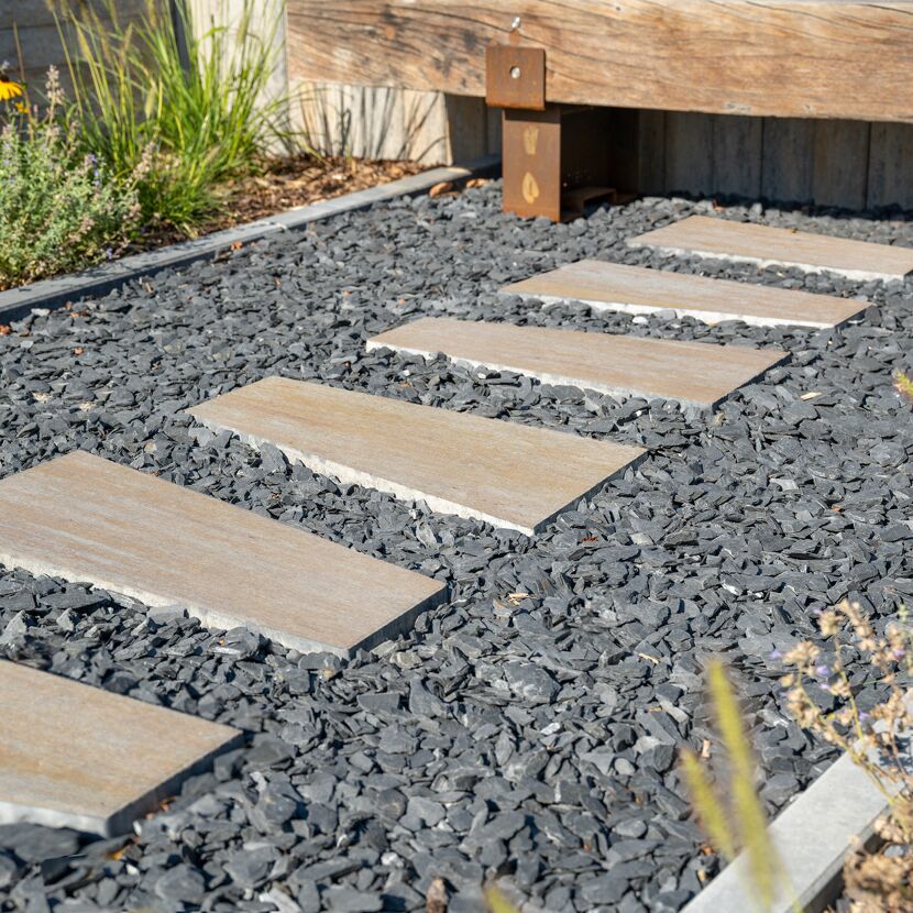 Terrassenplatte 'T-Court Linea' Beton sandweiß 50 x 30 x 4 cm