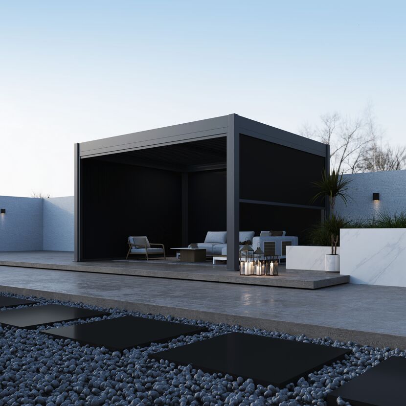 Seitenteil für Pergola 'Grand Tuscan 14' anthrazit 340 x 237 cm