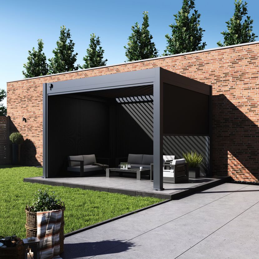 Seitenteil für Pergola 'Grand Tuscan 14' anthrazit 340 x 237 cm