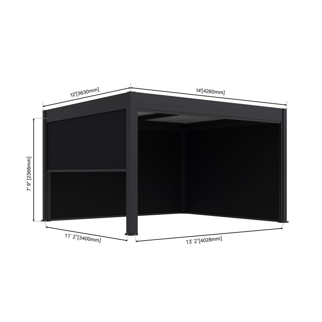 Seitenteil für Pergola 'Grand Tuscan 14' anthrazit 340 x 237 cm