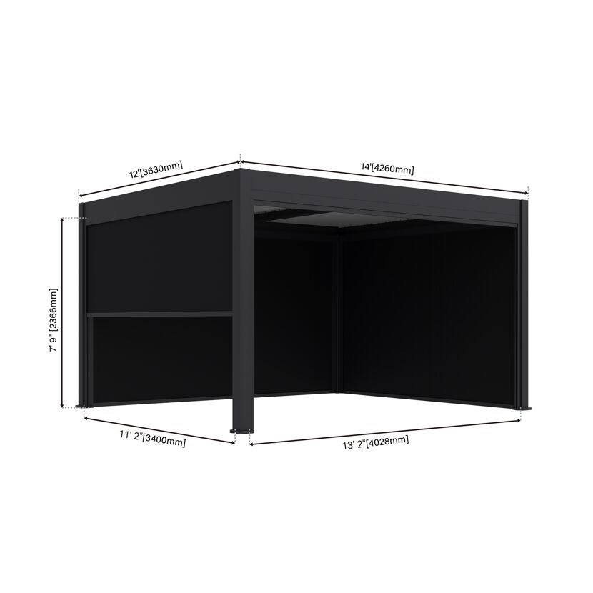 Seitenteil für Pergola 'Grand Tuscan 14' anthrazit 340 x 237 cm