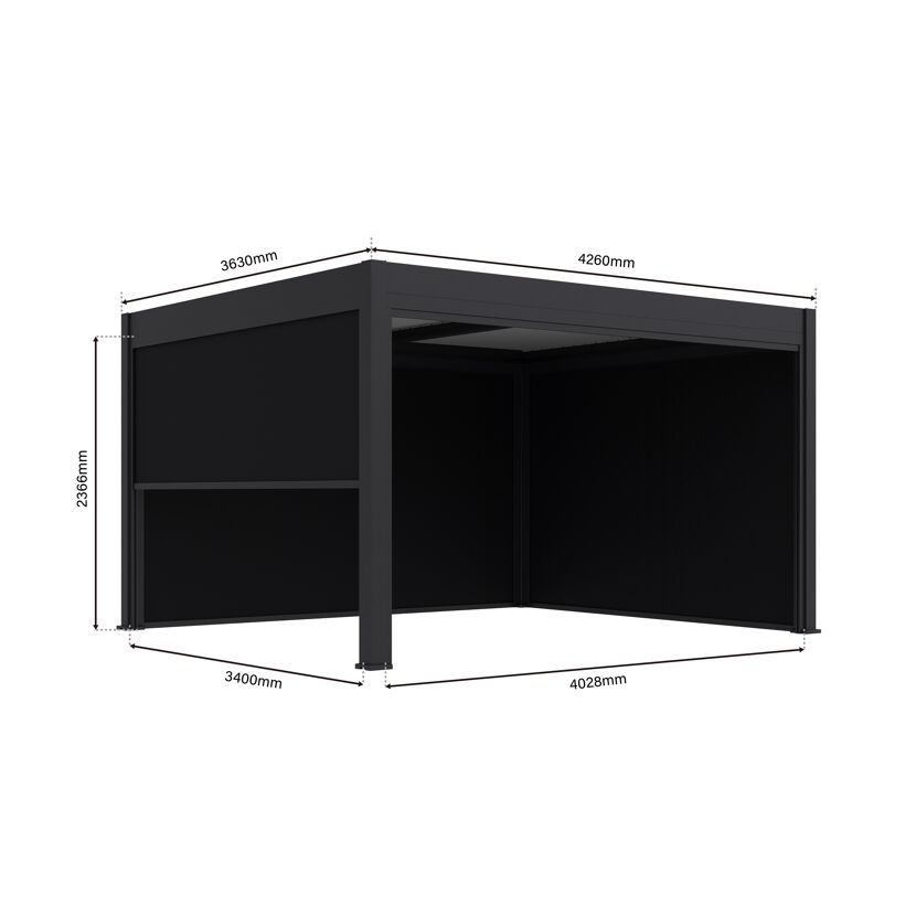 Seitenteil für Pergola 'Grand Tuscan 12' anthrazit 340 x 237 cm