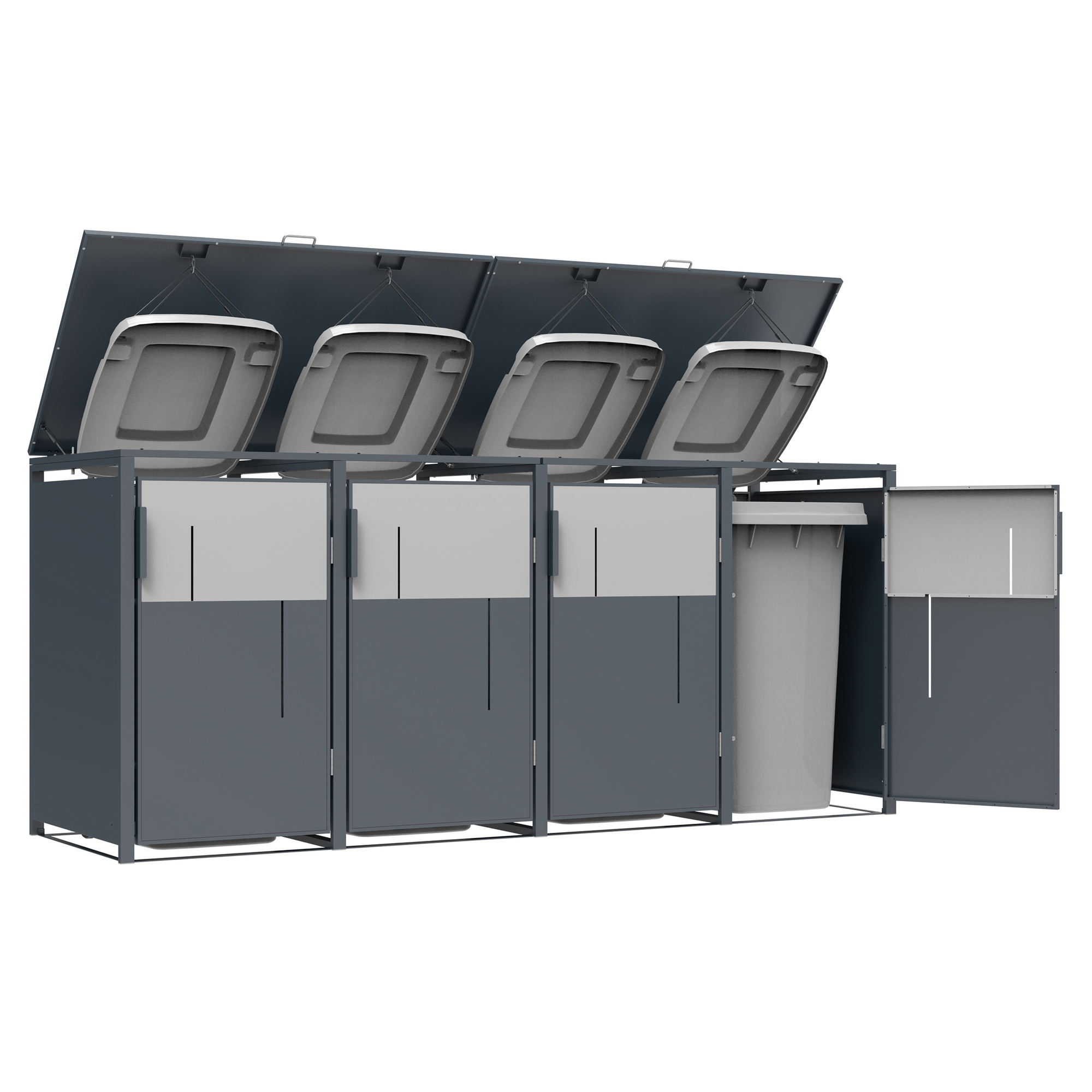 Mülltonnenbox 'Tonus 4' dunkelgrau/grau 265 x 80 x 116 cm