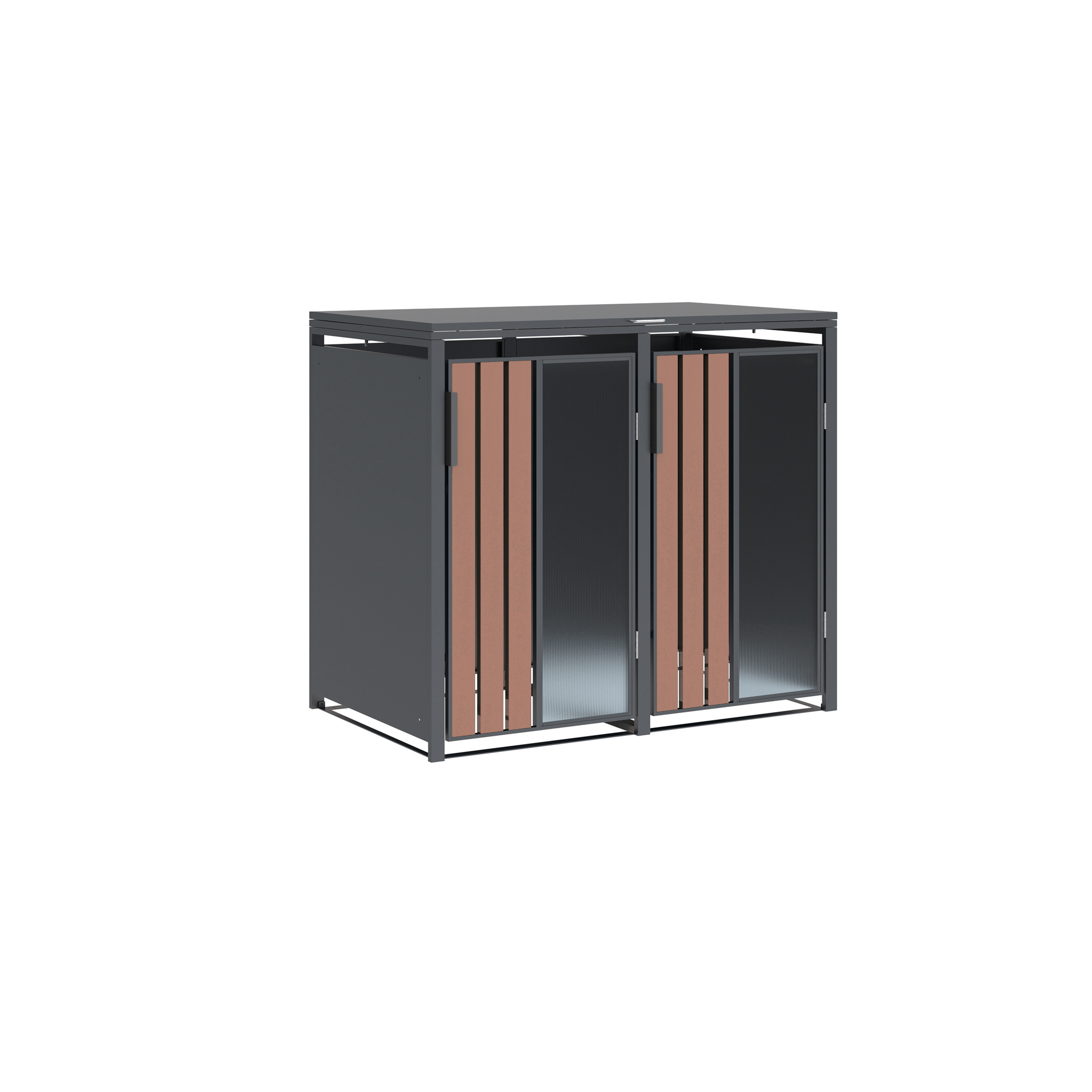 Mülltonnenbox 'Status 2' anthrazit/Holzoptik 132 x 80 x 116 cm