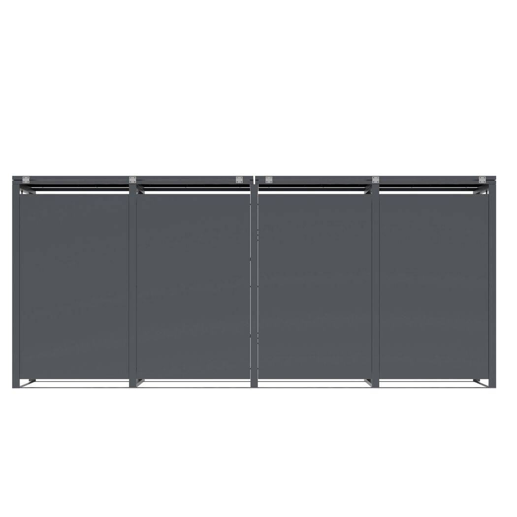 Mülltonnenbox 'Status 4' anthrazit/Holzoptik 265 x 80 x 116 cm