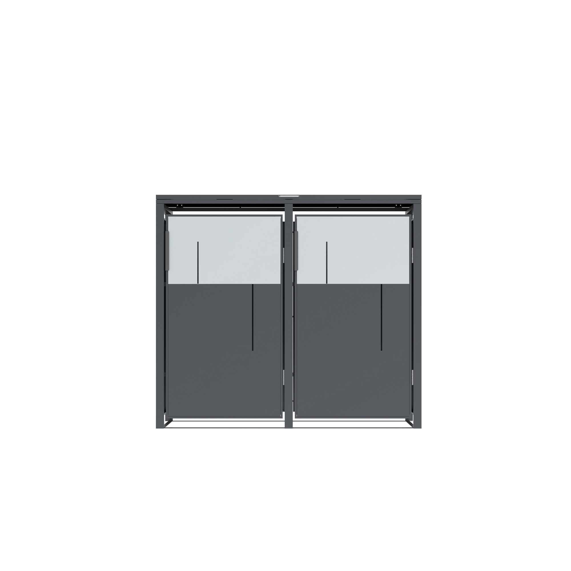 Mülltonnenbox 'Tonus 2' dunkelgrau/grau 132 x 80 x 116 cm