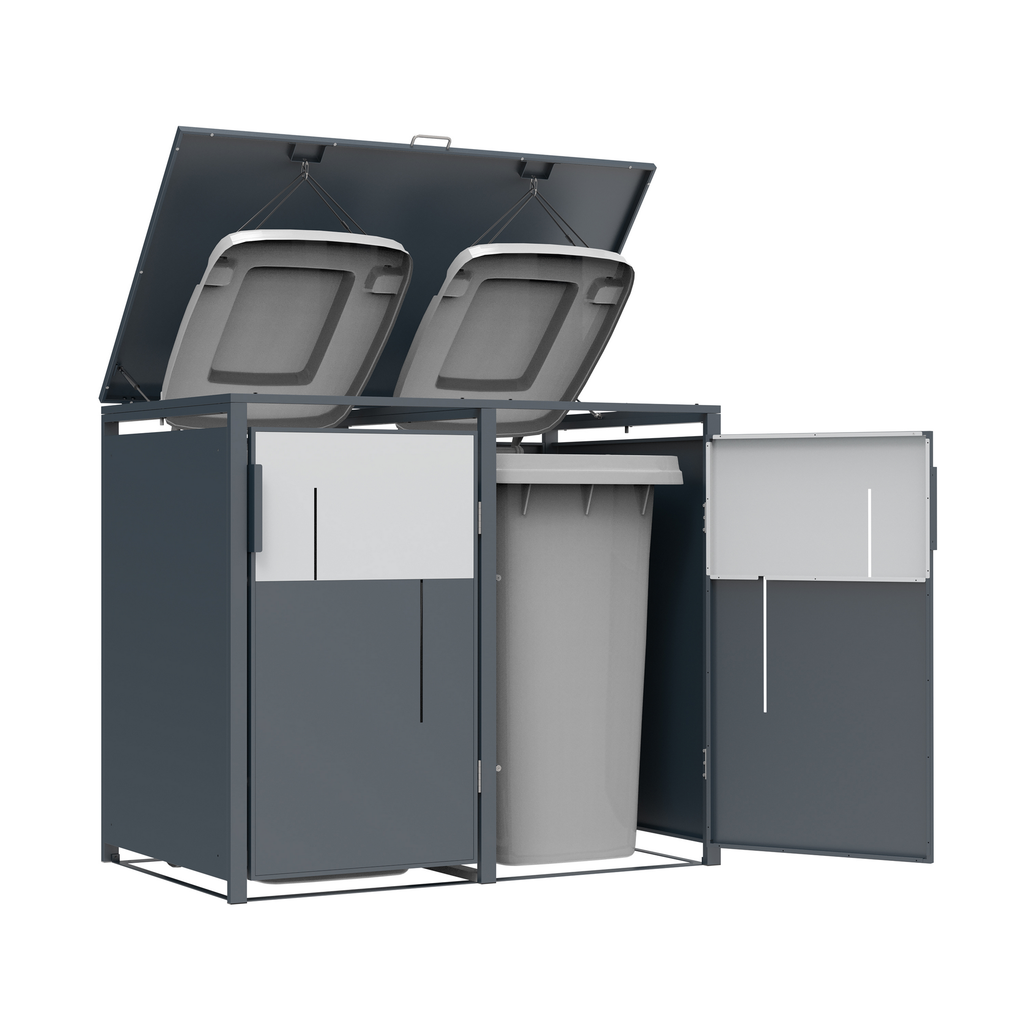 Mülltonnenbox 'Tonus 2' dunkelgrau/grau 132 x 80 x 116 cm