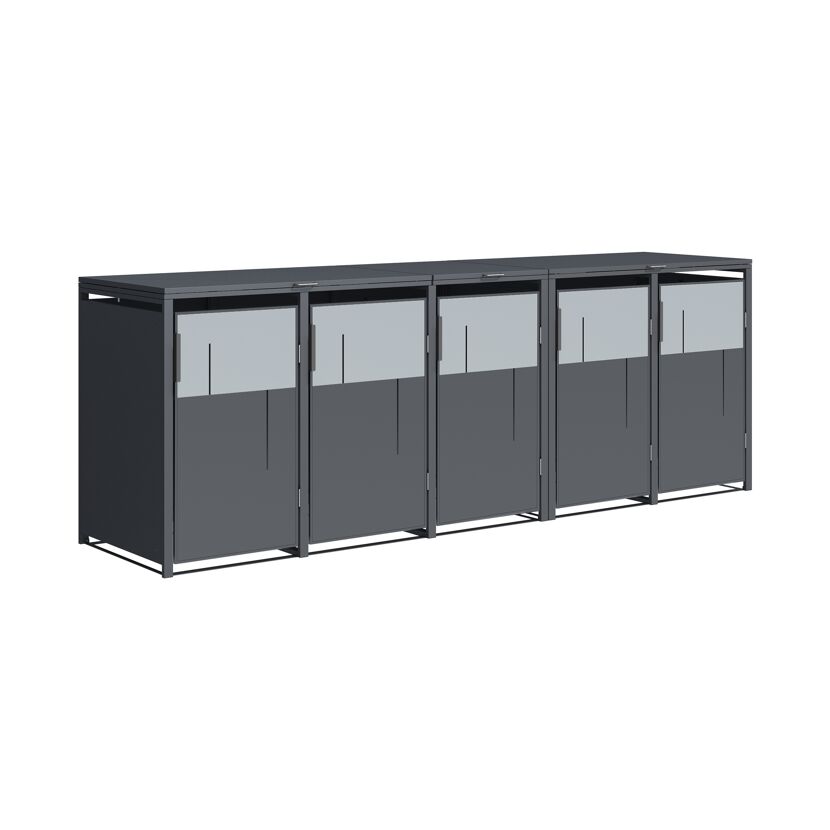Mülltonnenbox 'Tonus 5' dunkelgrau/grau 330 x 80 x 116 cm
