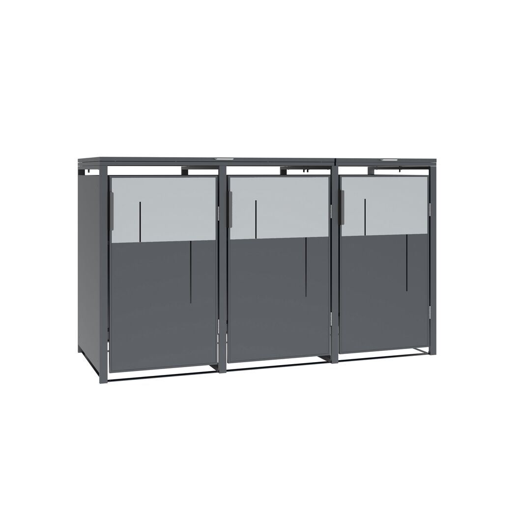 Mülltonnenbox 'Tonus 3' dunkelgrau/grau 198 x 80 x 116 cm