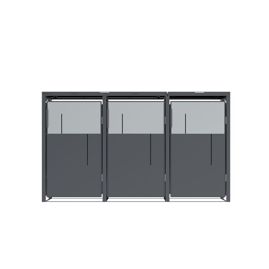 Mülltonnenbox 'Tonus 3' dunkelgrau/grau 198 x 80 x 116 cm