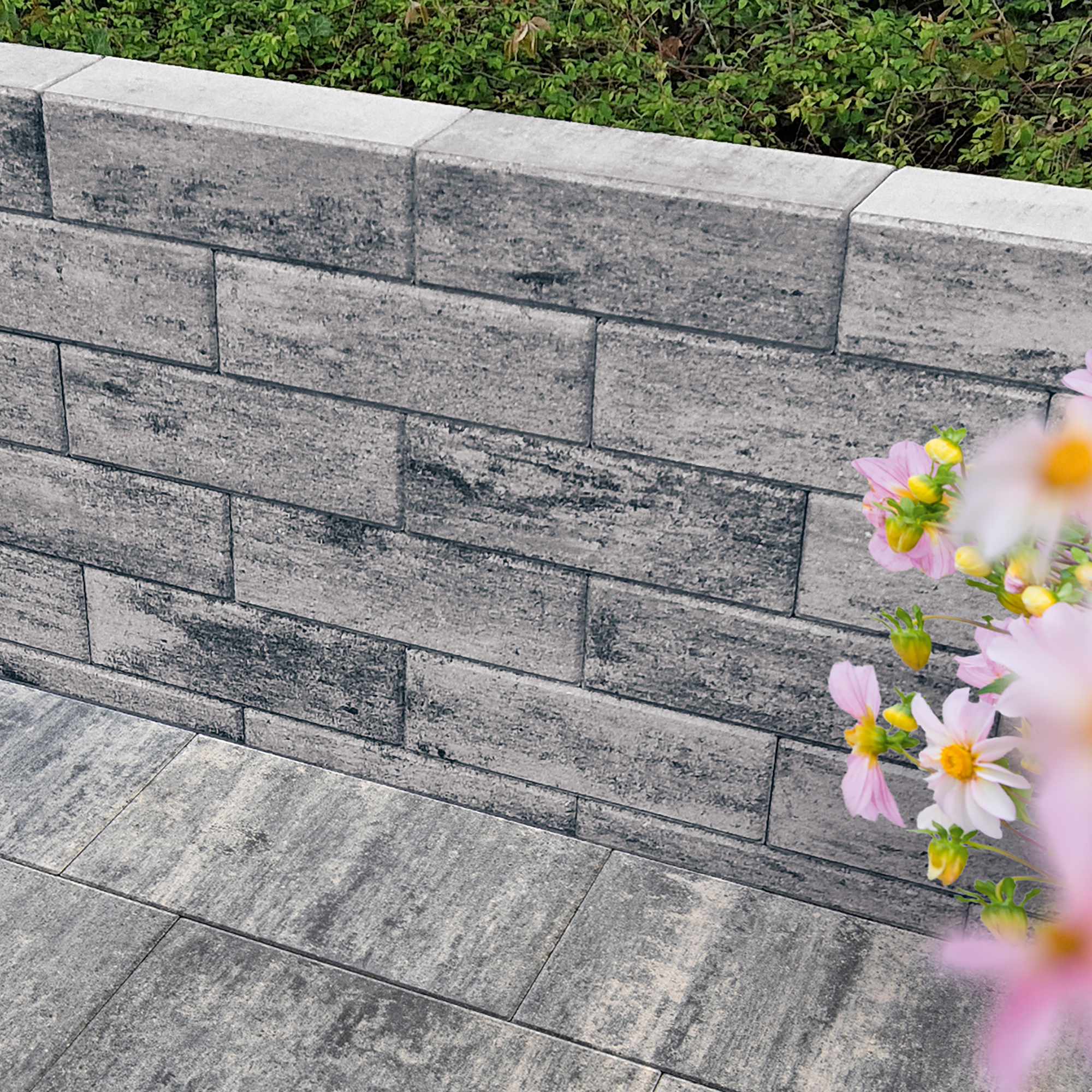 Mauerstein 'T-Wall Block' Beton weiß/schwarz 40 x 20 x 14 cm