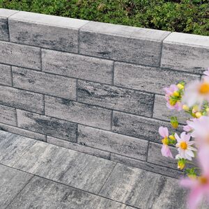 Mauerstein 'T-Wall Block' Beton weiß/schwarz 40 x 20 x 14 cm