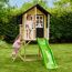 Spielhaus 'Holli 1' naturfarben/schwarz mit Rutsche 270 x 148 x 224 cm