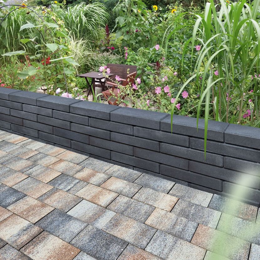 Mauerabdeckung 'T-Wall Line' Beton basaltfarben 50 x 25 x 8,5 cm