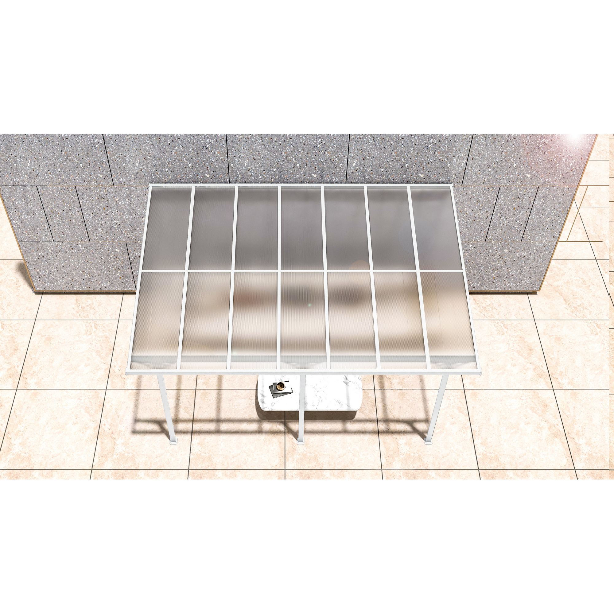 Terrassenüberdachung 'Bruce 435' Aluminium weiß 300 x 435 x 270 cm