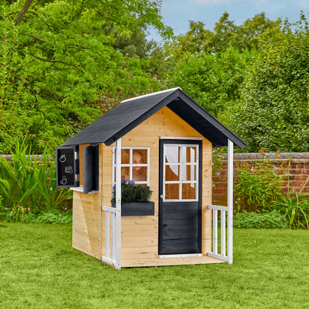 Spielhaus 'Holli' naturfarben/schwarz 137 x 121 x 140 cm