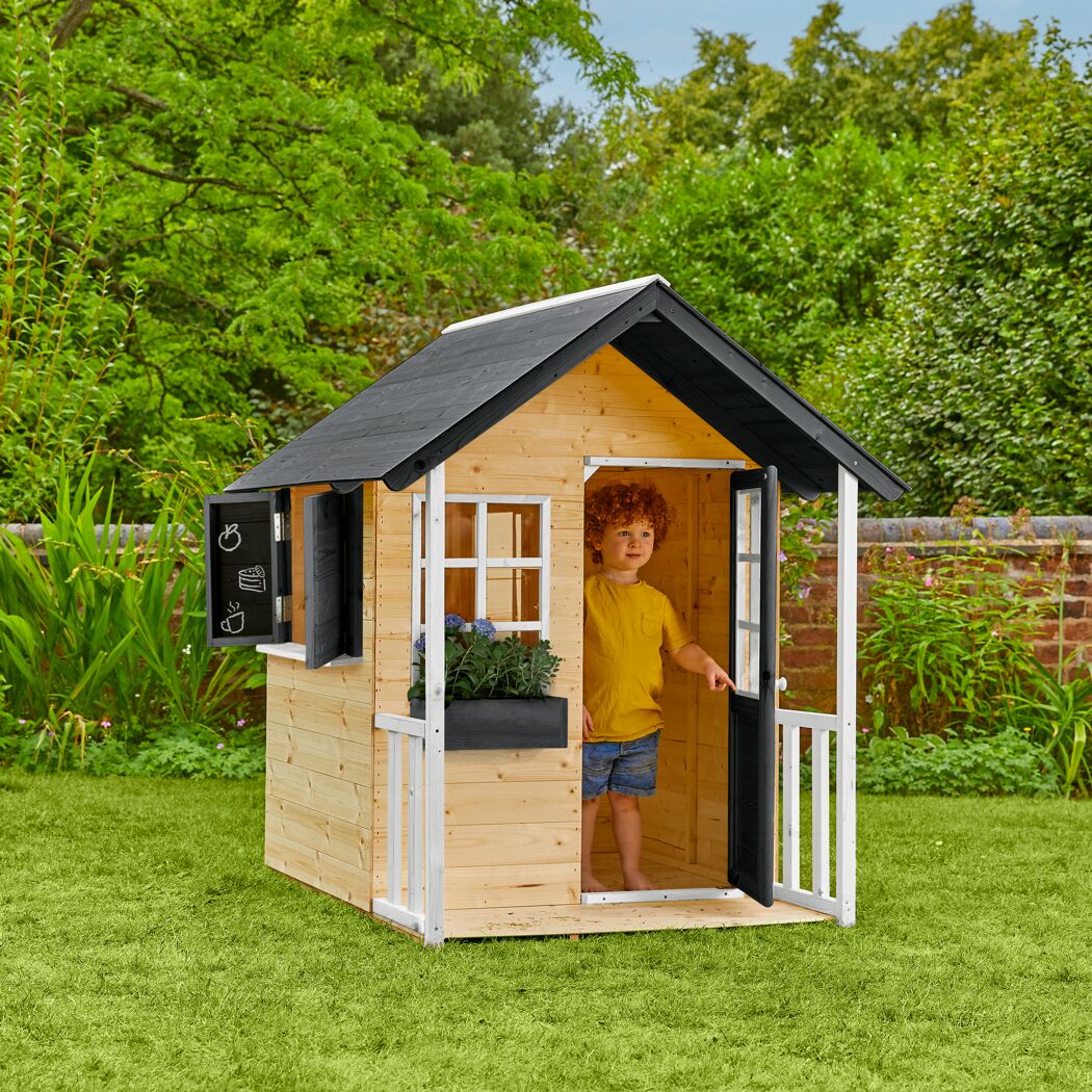 Spielhaus 'Holli' naturfarben/schwarz 137 x 121 x 140 cm