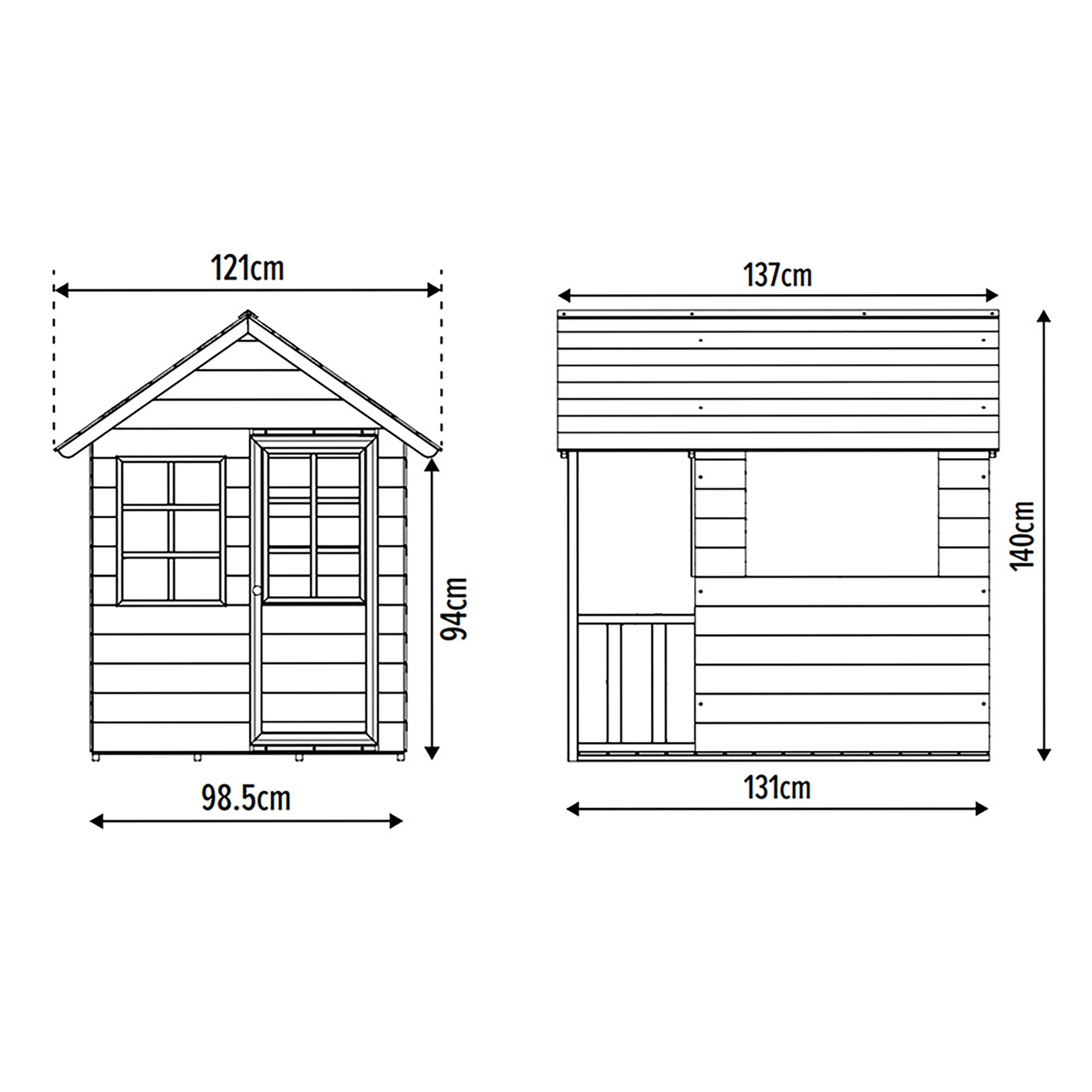 Spielhaus 'Holli' naturfarben/schwarz 137 x 121 x 140 cm