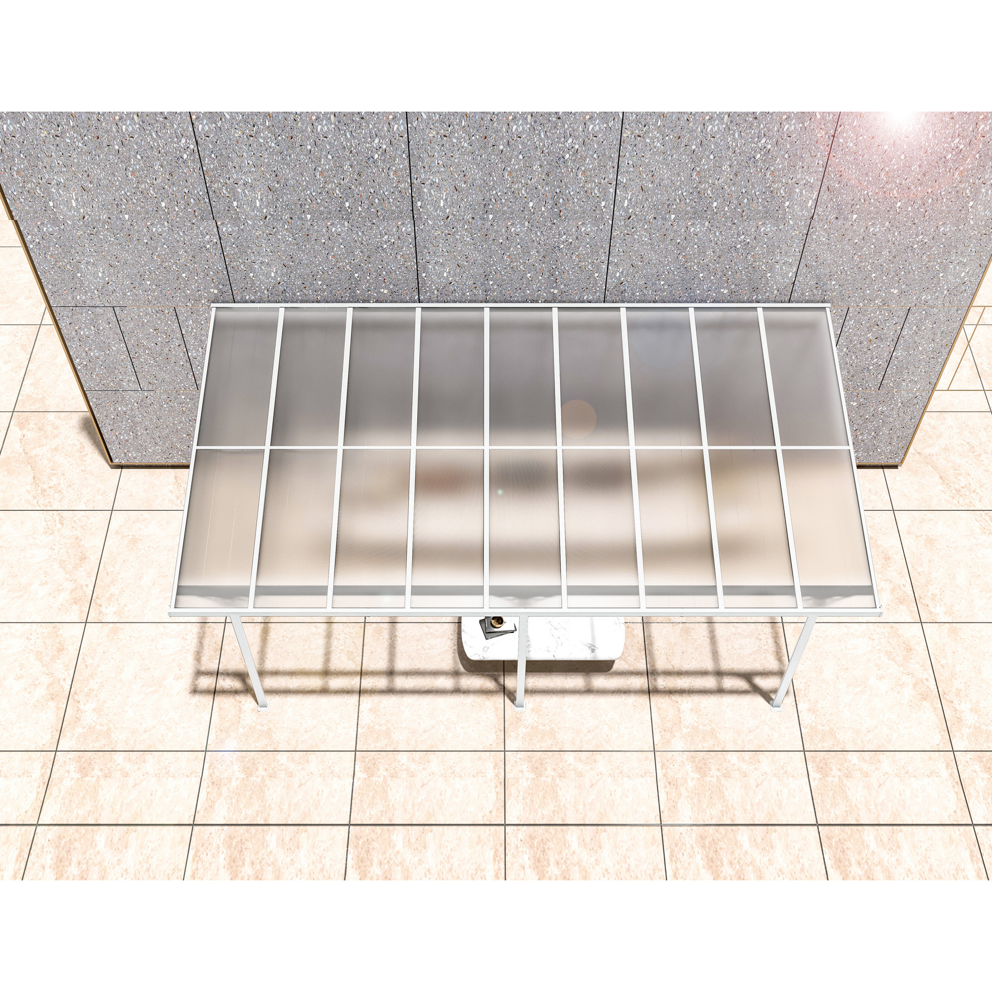 Terrassenüberdachung 'Bruce 556' Aluminium weiß 300 x 556 x 270 cm