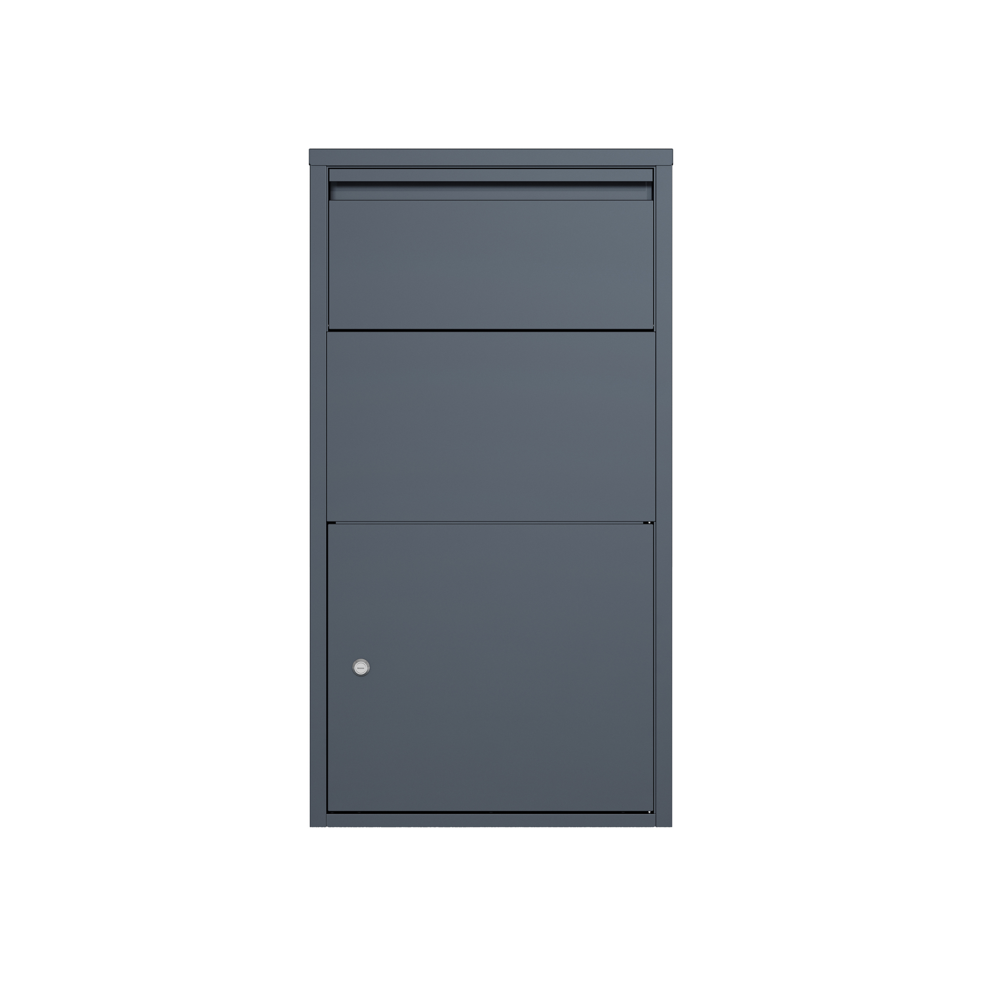 Briefkasten mit Paketbox 'Pollux' Stahl anthrazit 44 x 22 x 82 cm