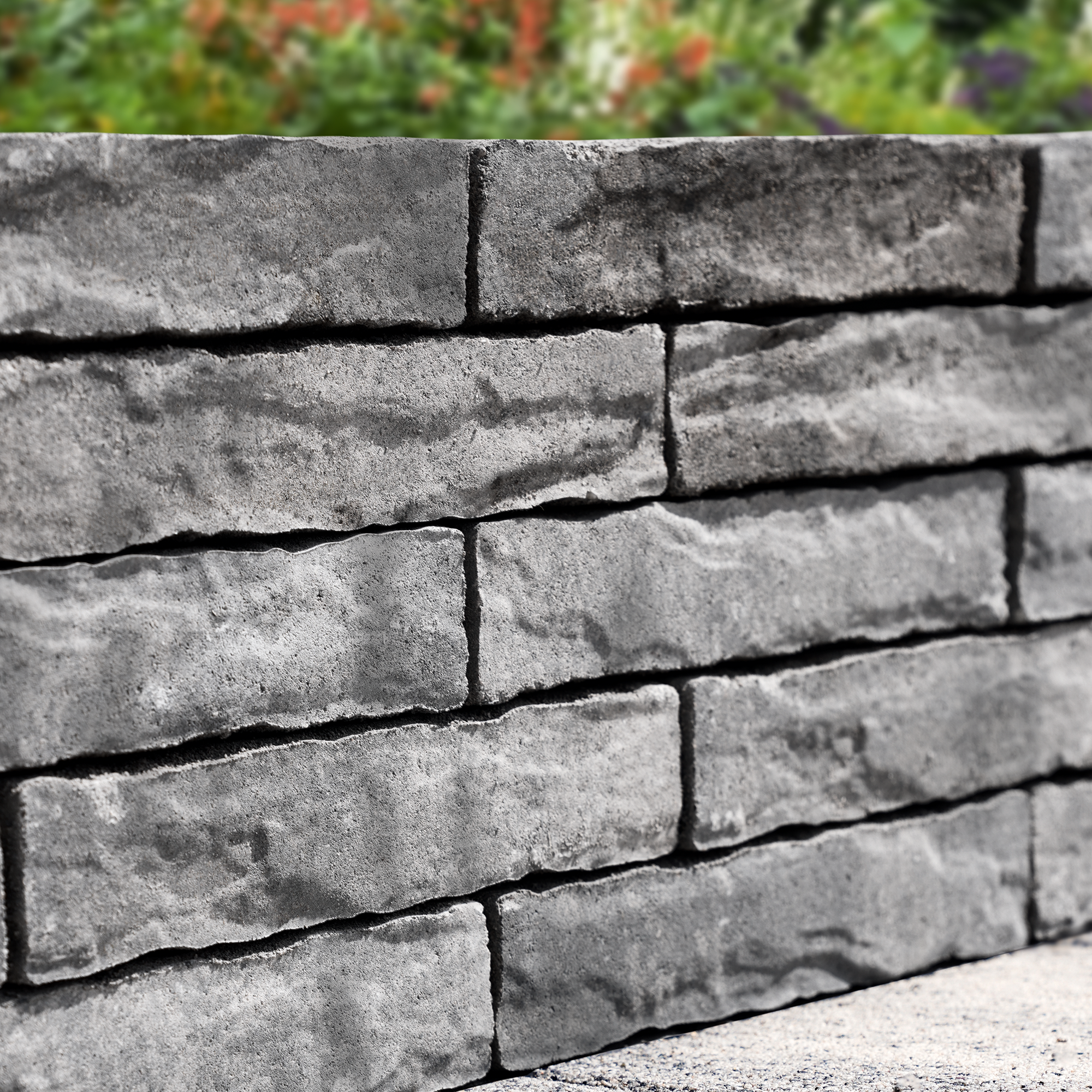 Mauerstein 'T-Wall Castra' Beton weiß/schwarz 30 x 10 x 6 cm