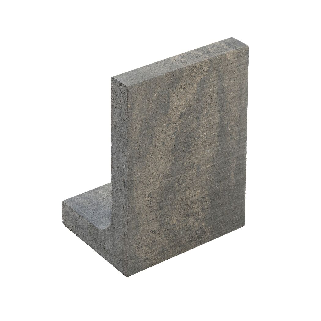 L-Stein Mini Beton weiß/schwarz 35 x 25 x 20 x 5 cm