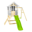 Spielhaus 'Valli 2' grau/weiß mit Rutsche und Schaukel 352 x 280 x 224 cm