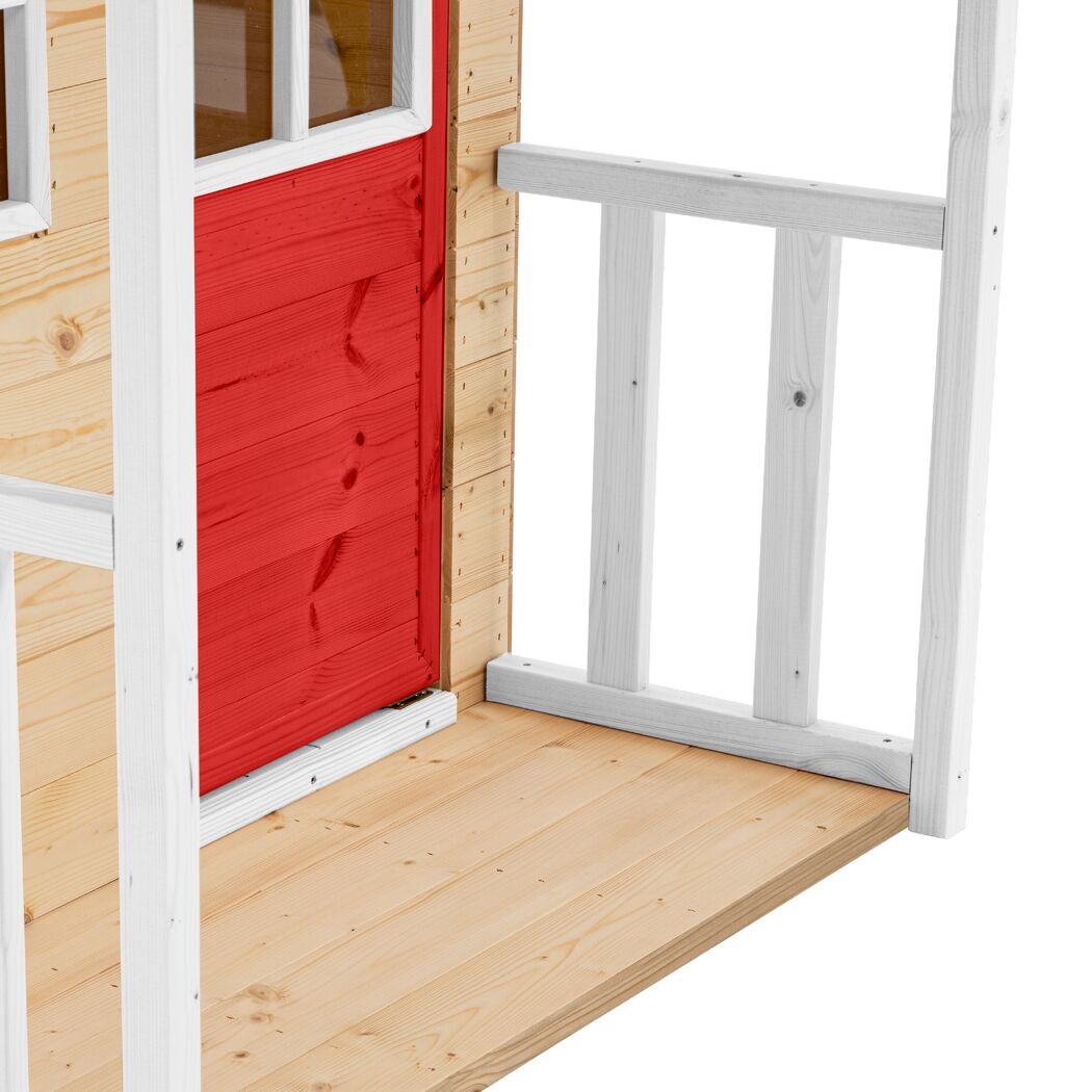 Spielhaus 'Lolla' naturfarben/rot 135 x 120 x 139 cm