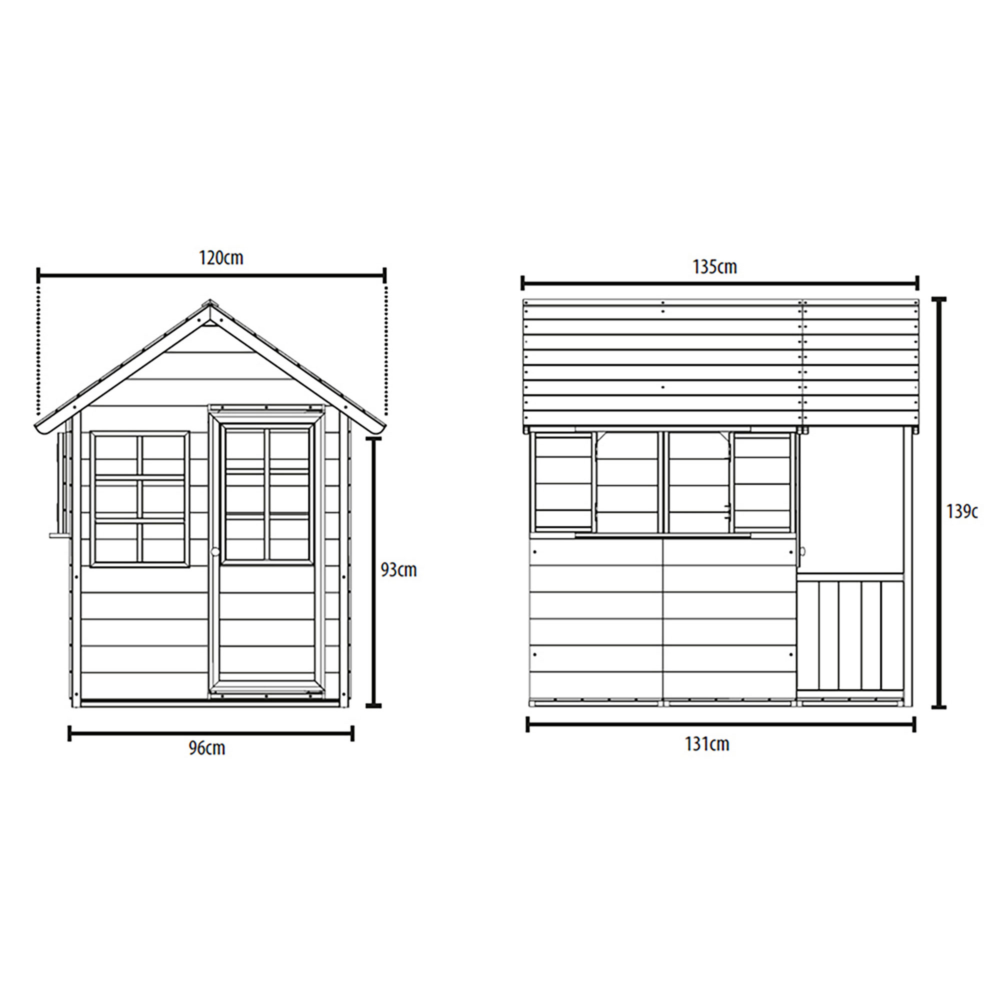Spielhaus 'Lolla' naturfarben/rot 135 x 120 x 139 cm