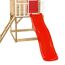 Spielhaus 'Lolla 2' naturfarben/rot mit Rutsche und Schaukel 352 x 280 x 224 cm
