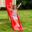 Spielhaus 'Lolla 2' naturfarben/rot mit Rutsche und Schaukel 352 x 280 x 224 cm