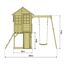 Spielhaus 'Lolla 2' naturfarben/rot mit Rutsche und Schaukel 352 x 280 x 224 cm