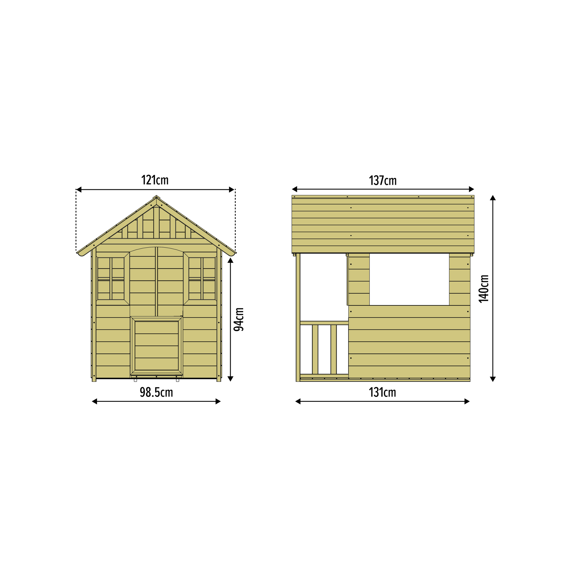Spielhaus 'Villa' naturfarben 137 x 121 x 140 cm