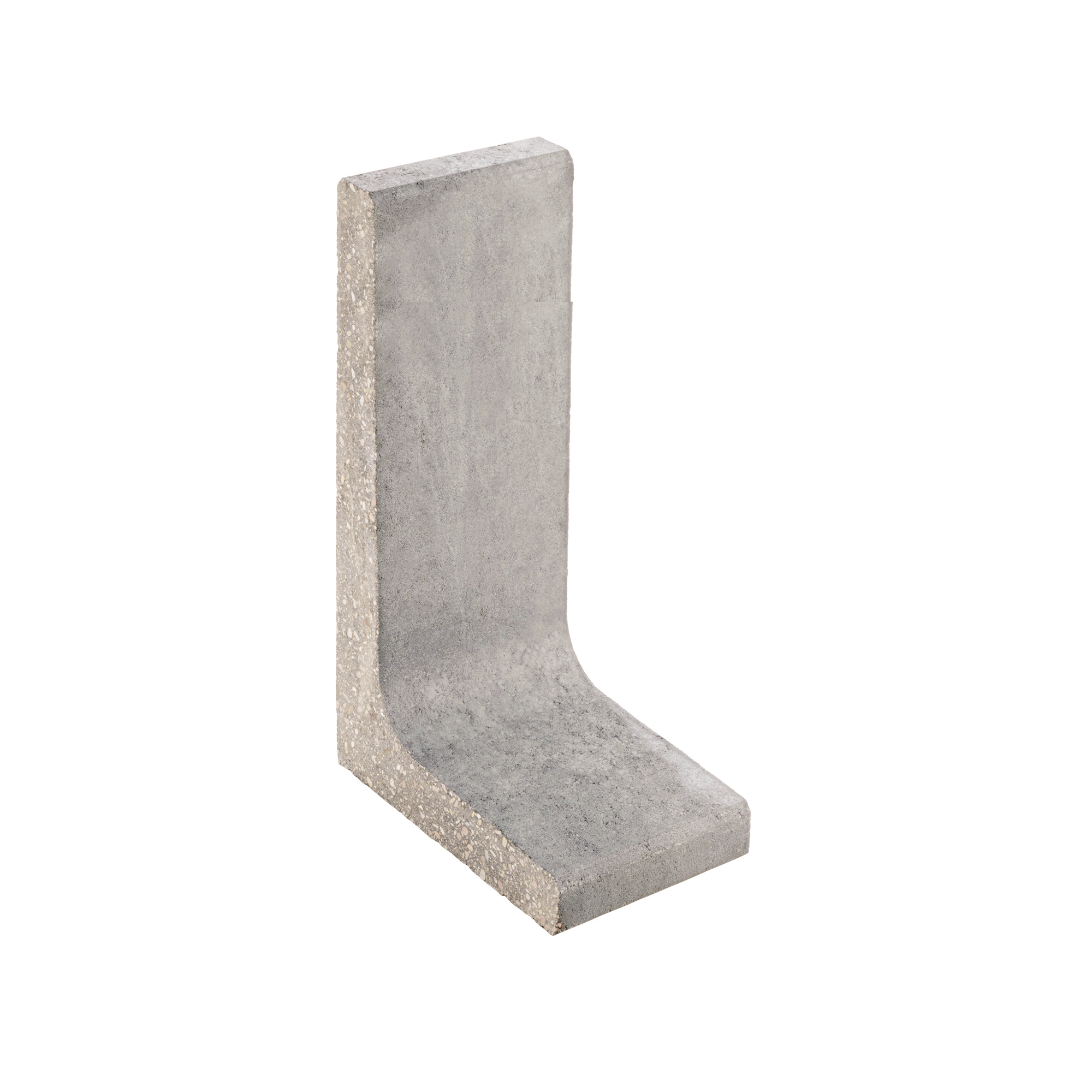L-Stein schmal Beton grau 100 x 25 x 40 x 7 cm