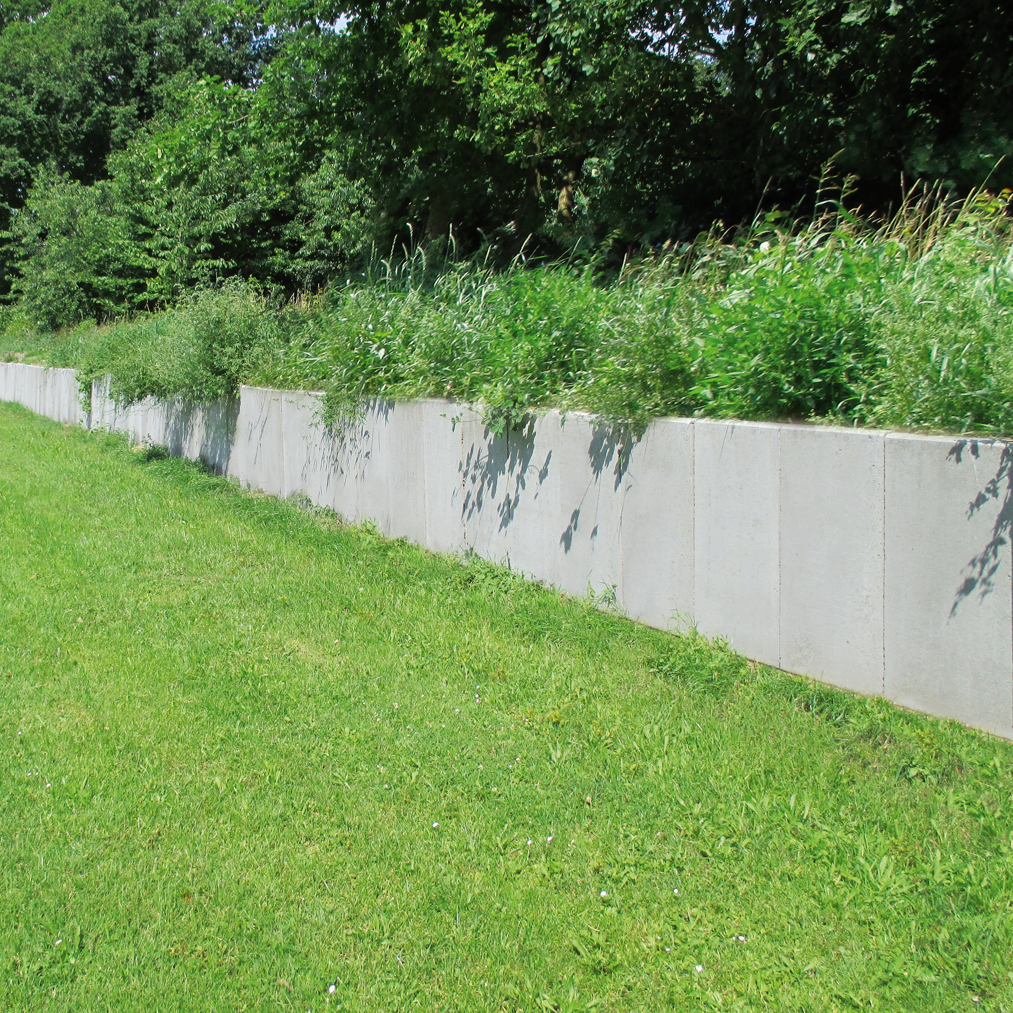 L-Stein Beton grau 120 x 50 x 65 x 7 cm